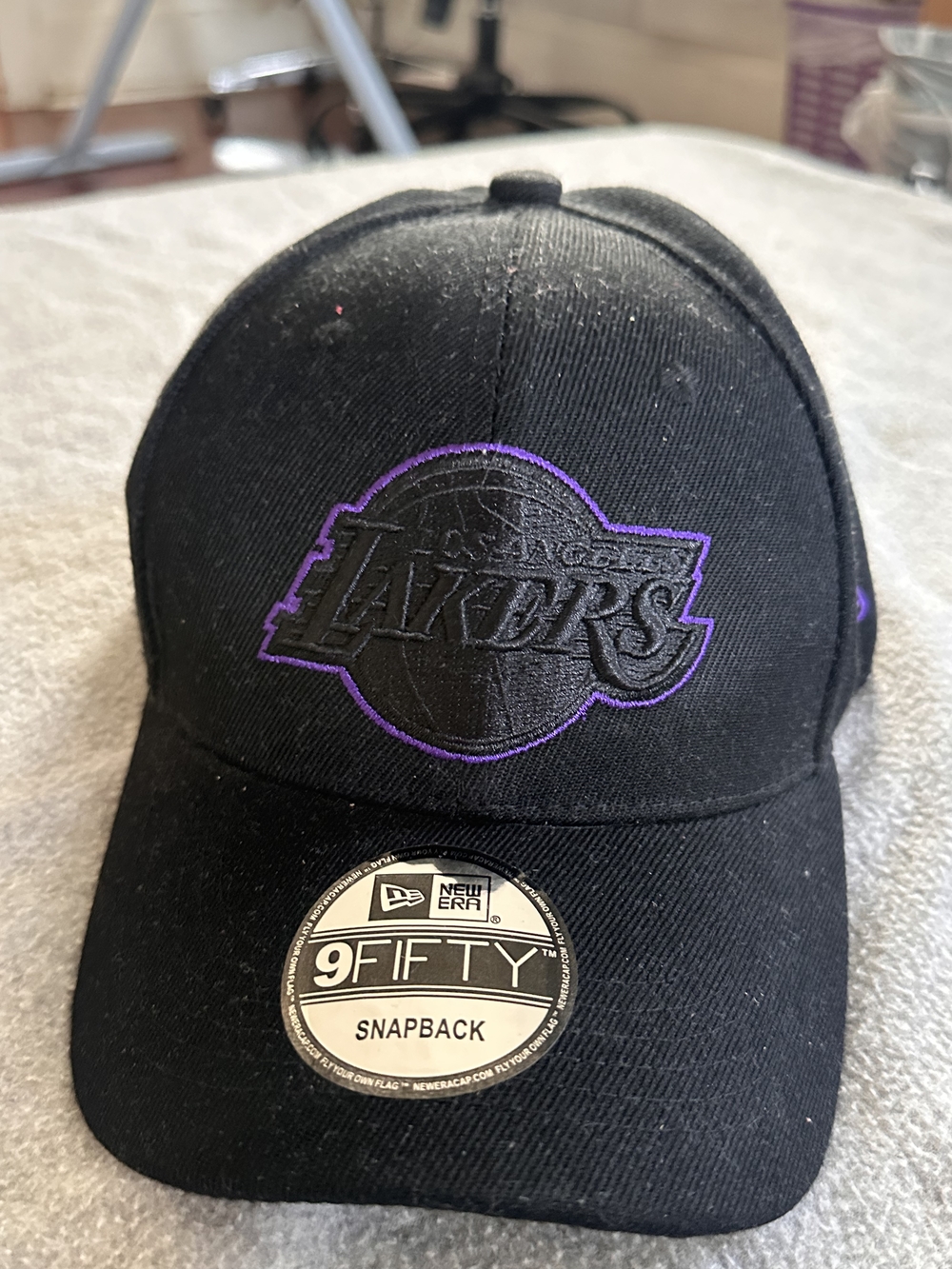 New Era Black and Purple Los Angeles Lakers Patch Snapback